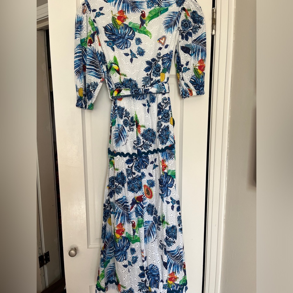 Eyelet Toucan Dress - Emily Lovelock size XS